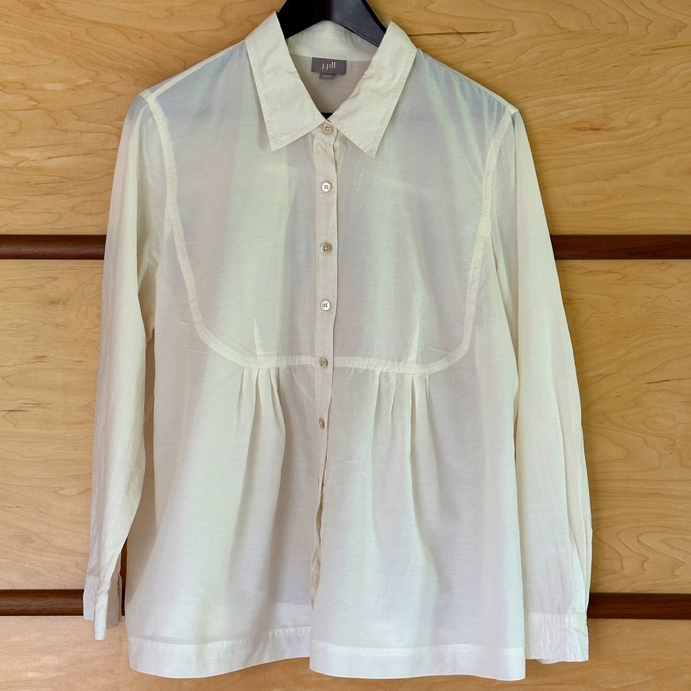 J. Jill Cotton Silk Cream Smock Blouse Size XL *CLOSET CLOSING SALE*
